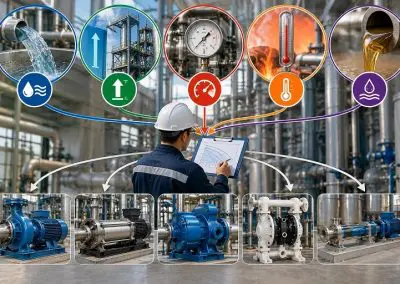 How to Select an Industrial Pump Based on Flow Rate, Head, Pressure, Temperature, and Viscosity