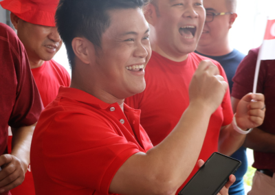 team Henry cheering