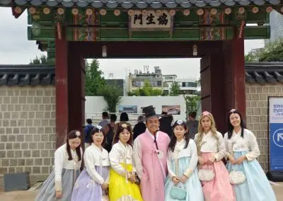 Gyeongbok Palace with Hanbok wearing