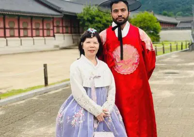 Gyeongbok Palace with Hanbok wearing