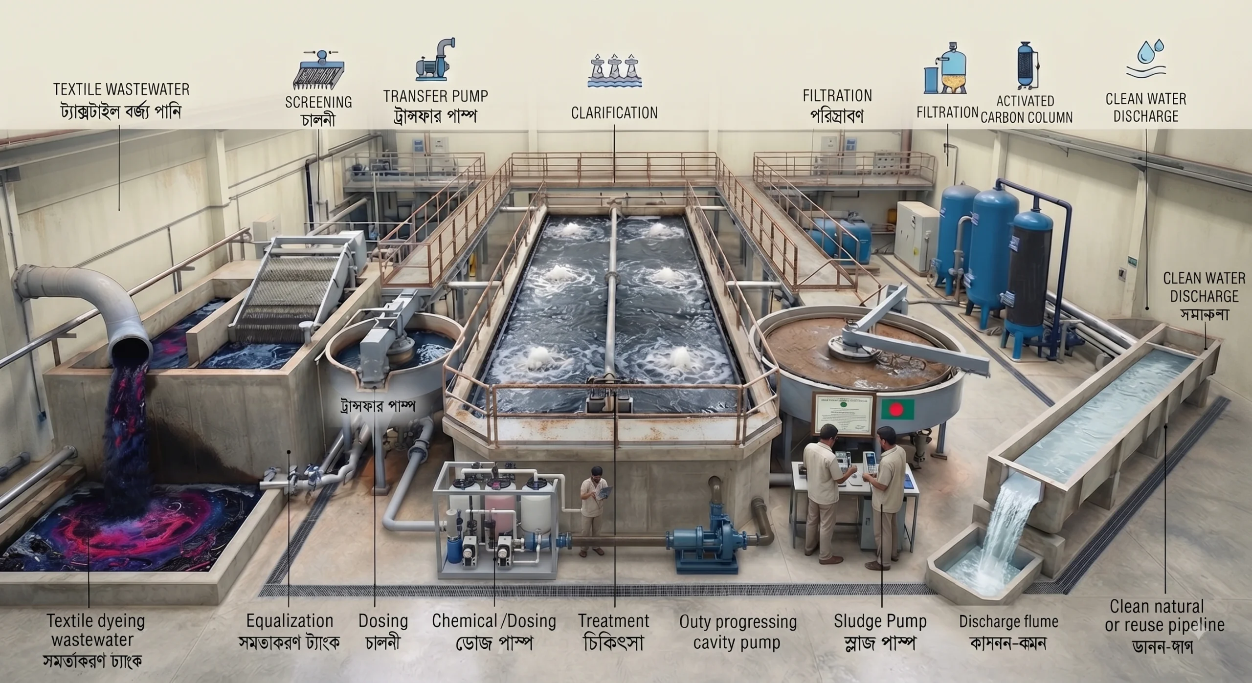 Bangladesh textile wastewater treatment plant