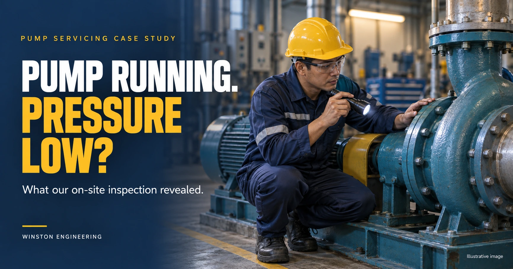 Technician checking pump